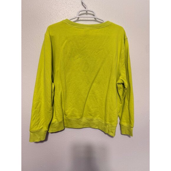 Essentials Sweatshirt Florescent Yellow Chartruse Womans XL - Picture 2 of 5